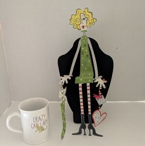 Crazy Cat Lady on a shelf  Love me love my cat metal shelf sitter & Coff…